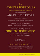 La nobiltà borromea esposta in un sontuoso apparato (Milano 1718)